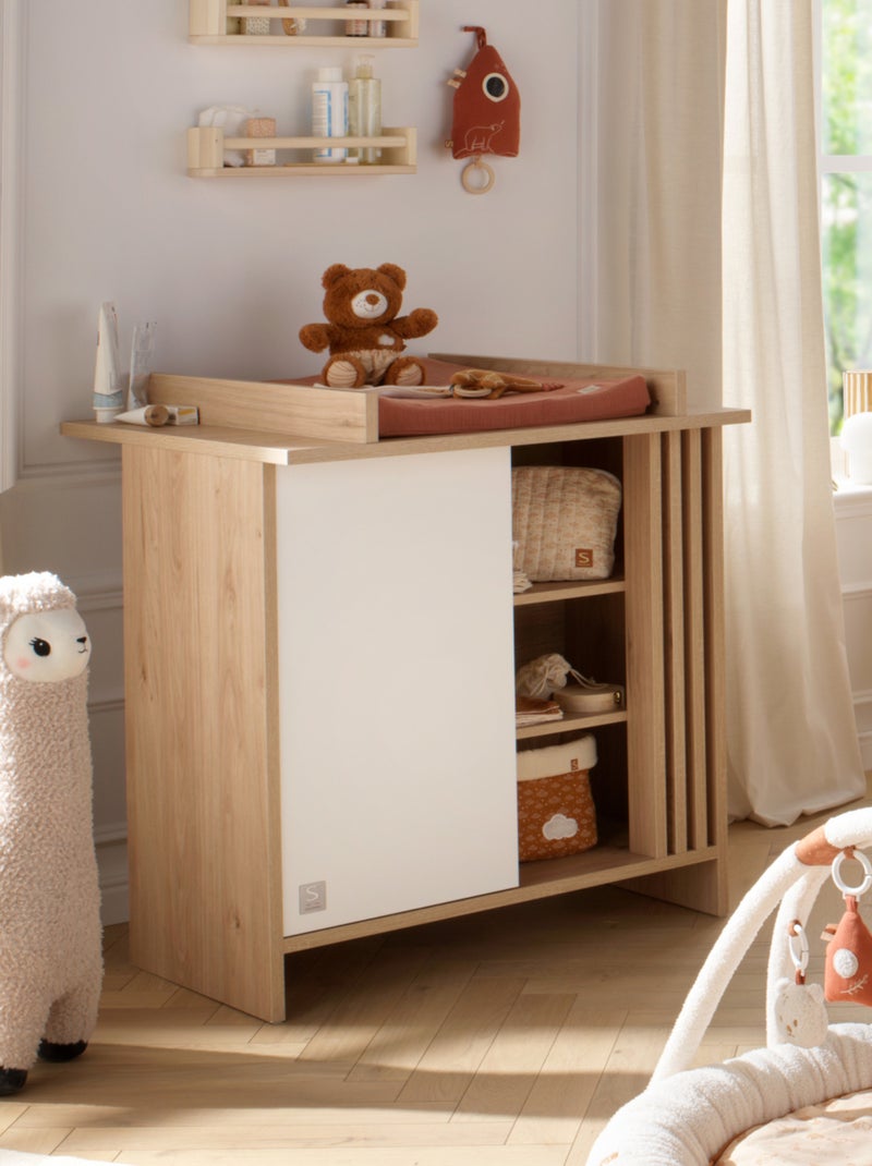 Guardería Tokyo completa, cama 120x60cm y cómoda Claustra - Chêne - SAUTHON Blanco Marrón - Kiabi