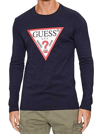 Guess - Camiseta de Manga Larga para Hombre