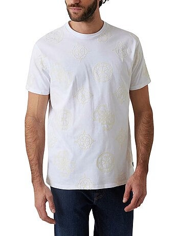 Guess - Camiseta Diseño Logo Repetido para Hombre