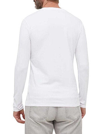 Guess - Camiseta Diseño Logotipo Triangular de Manga Larga para Hombre