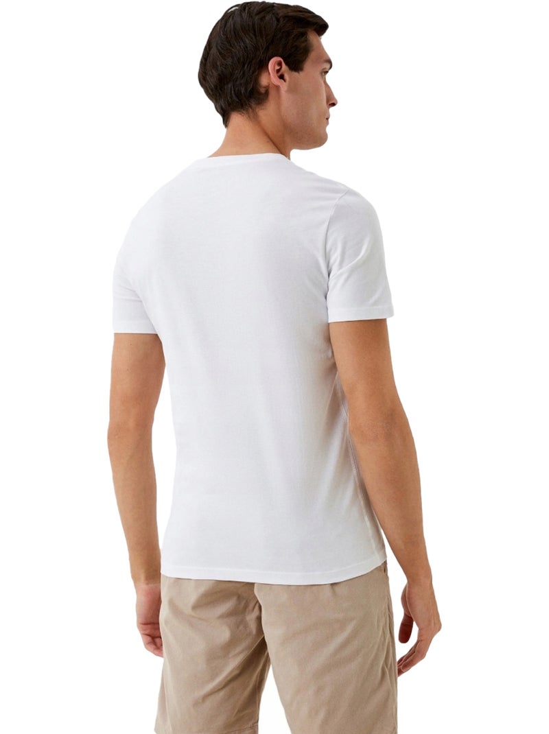 Guess - Camiseta Diseño Triangular para Hombre Blanco - Kiabi