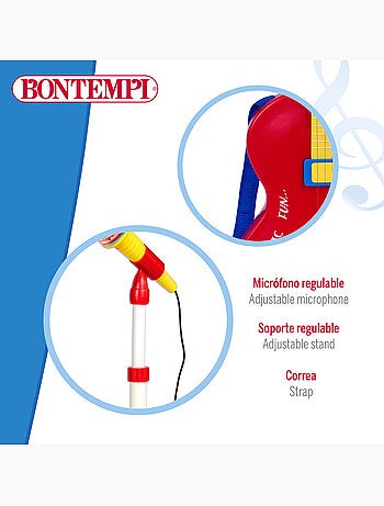 Guitarra eléctrica de juguete 55 cm c/micrófono de pie bontempi