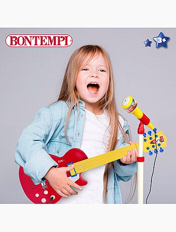 Guitarra eléctrica de juguete 55 cm c/micrófono de pie bontempi