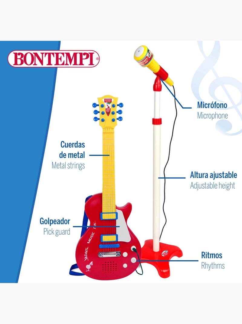 Guitarra eléctrica de juguete 55 cm c/micrófono de pie bontempi N/D - Kiabi