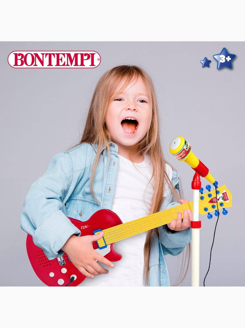 Guitarra eléctrica de juguete 55 cm c/micrófono de pie bontempi N/D - Kiabi