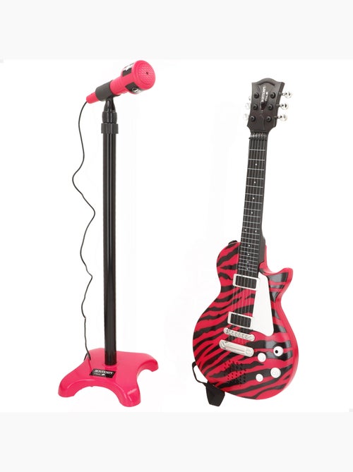 Guitarra eléctrica de rock 56 cm con micrófono de pie bontempi - Kiabi