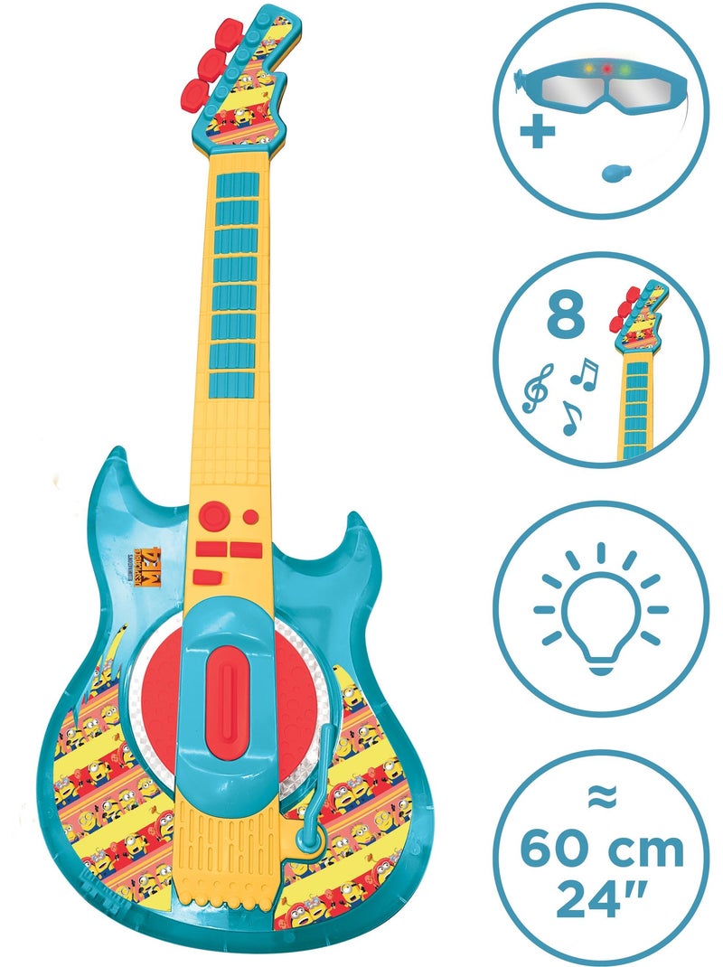 Guitarra electrónica luminosa Mi Villano Favorito con gafas-micrófono Azul - Kiabi