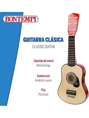Guitarra juguete clásica de madera 55 cm con correa bontempi