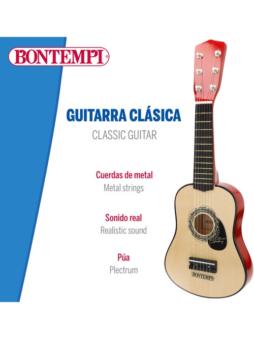 Guitarra juguete clásica de madera 55 cm con correa bontempi - Kiabi Guitarra juguete clásica de madera 55 cm con correa bontempi - Kiabi