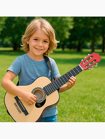 Guitarra juguete clásica de madera 75 cm con correa bontempi