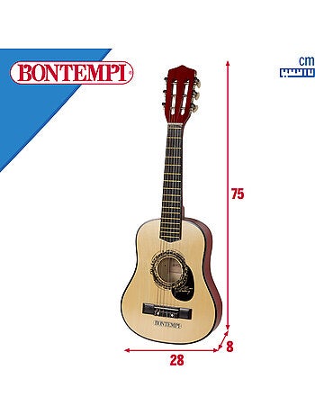 Guitarra juguete clásica de madera 75 cm con correa bontempi