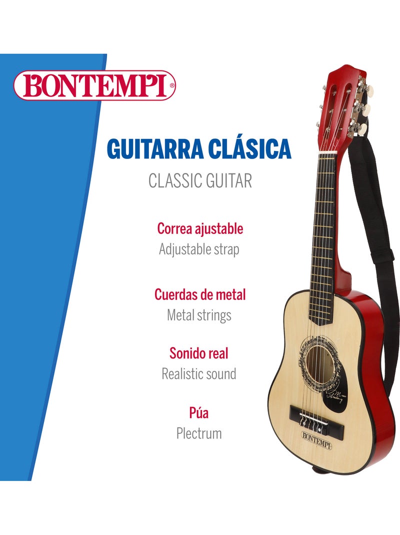 Guitarra juguete clásica de madera 75 cm con correa bontempi N/D - Kiabi