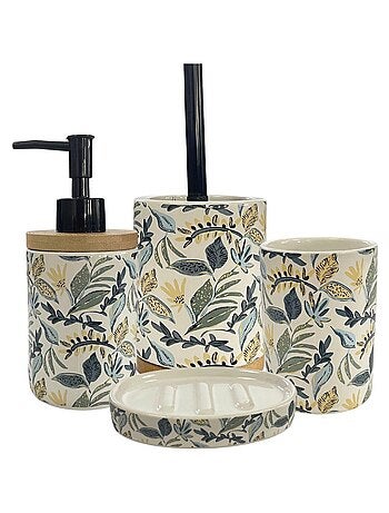 Juego de baño de 3 piezas de cerámica con plantas