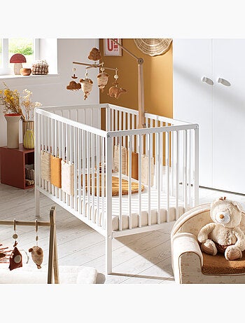 Habitación completa para bebé Basic, cama de 120 x 60 con barandillas, cómoda con - BABYPRICE