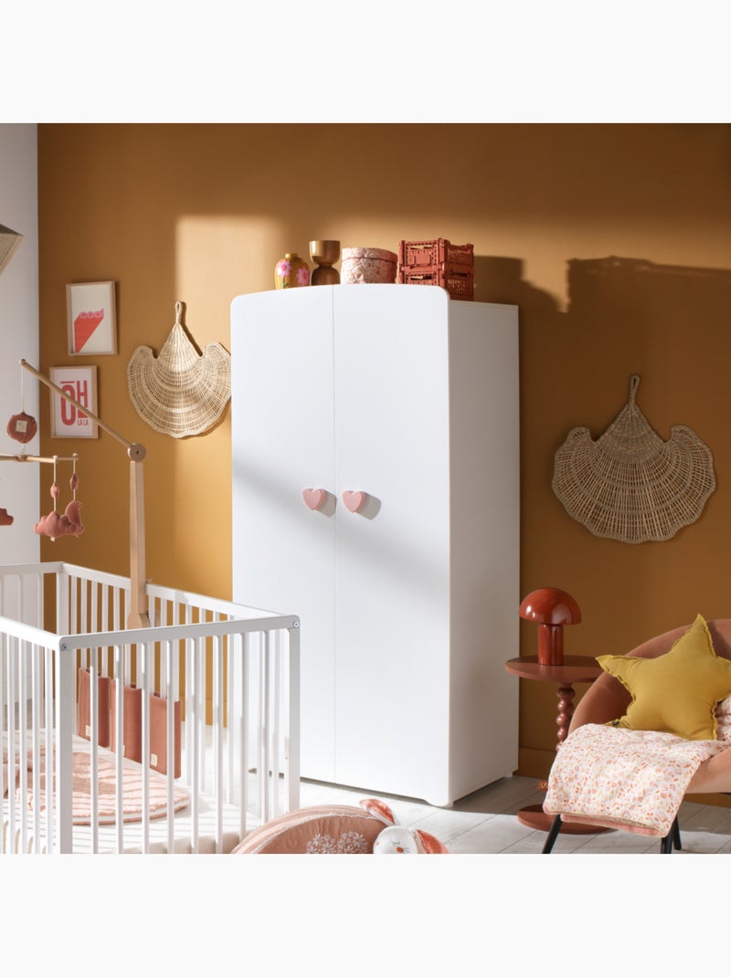 Habitación completa para bebé Basic, cama de 120 x 60 con barandillas, cómoda con - BABYPRICE Blanco Rosa - Kiabi