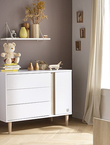 Habitación convertible Paloma, cama convertible 140x70 y cambiador de 3 cajones y 1 - SAUTHON