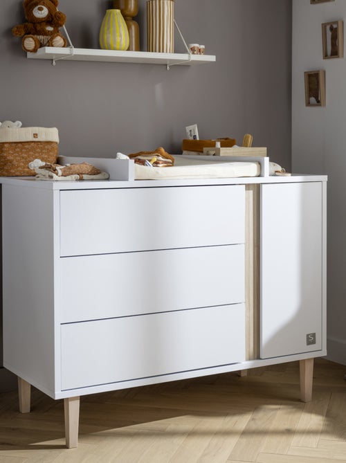 Habitación convertible Paloma, cama convertible 140x70 y cambiador de 3 cajones y 1 - SAUTHON - Kiabi