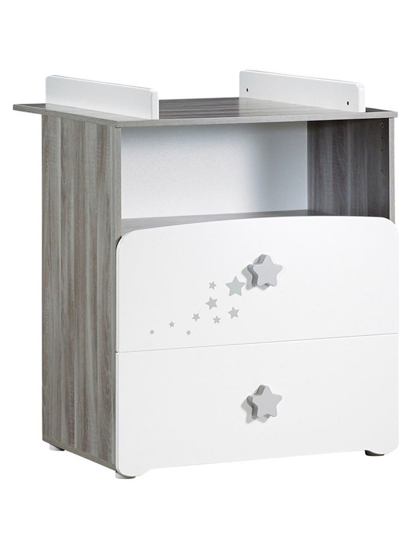 Habitación doble con cama, cómoda y hornacina de madera - BABYPRICE Blanco - Kiabi
