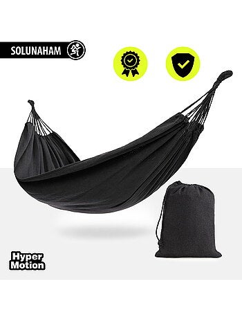Hamaca colgante boho gris con funda de transporte ligera 200 x 150 cm