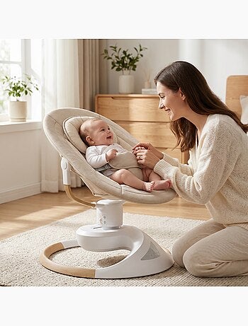 Hamaca / columpio eléctrico para bebé Emy de BEBE2LUXE Balanceo natural Beige