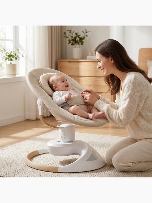 Hamaca / columpio eléctrico para bebé Emy de BEBE2LUXE Balanceo natural Beige - Kiabi Hamaca / columpio eléctrico para bebé Emy de BEBE2LUXE Balanceo natural Beige - Kiabi