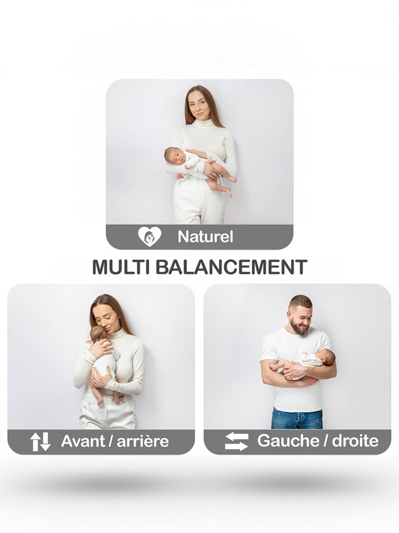 Hamaca / columpio eléctrico para bebé Emy de BEBE2LUXE Balanceo natural Gris - Kiabi
