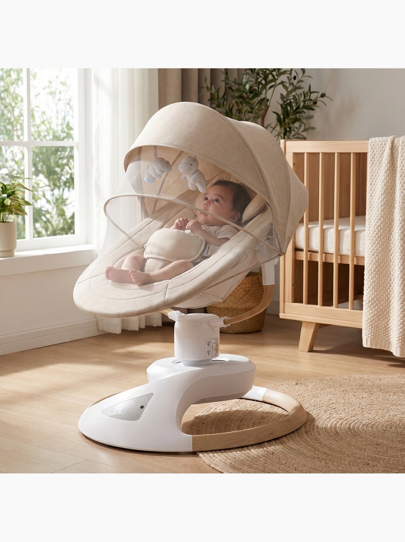 Hamaca / columpio eléctrico para bebé Emy de BEBE2LUXE Balanceo natural Gris - Kiabi