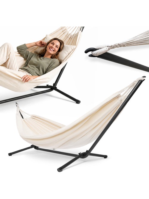 Hamaca de jardín con estructura metálica hypermotion completa 200 x 150 - carga 100 kg - Kiabi