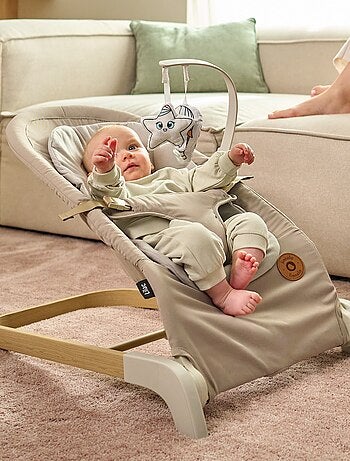 Hamaca mecedora LIONELO Lila - Plegable - Tejido de bambú - Movimiento natural