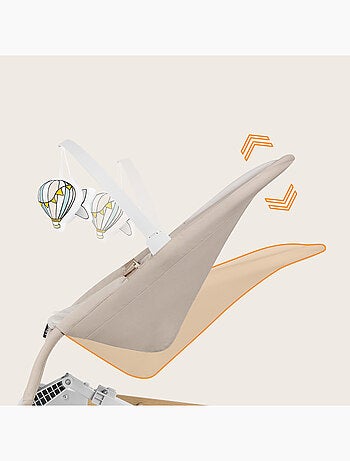 Hamaca mecedora LIONELO Lila - Plegable - Tejido de bambú - Movimiento natural