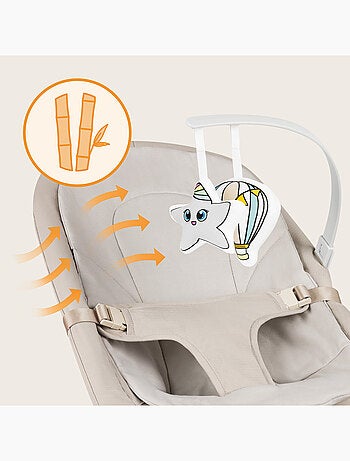 Hamaca mecedora LIONELO Lila - Plegable - Tejido de bambú - Movimiento natural