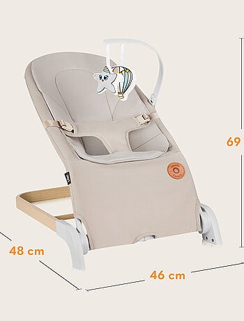 Hamaca mecedora LIONELO Lila - Plegable - Tejido de bambú - Movimiento natural