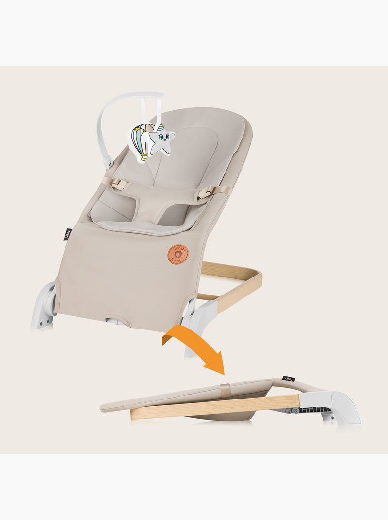 Hamaca mecedora LIONELO Lila - Plegable - Tejido de bambú - Movimiento natural Beige - Kiabi