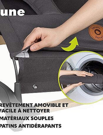 Hamaca para bebé LIONELO June Air - Movimiento de balanceo natural - Ligera - Plegado plano