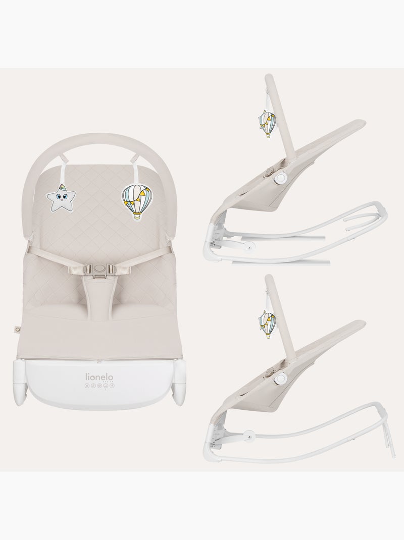 Hamaca para bebé Lionelo Vinci – circulación de aire – ligera – 3 modos de balanceo – 4 melodías Beige - Kiabi