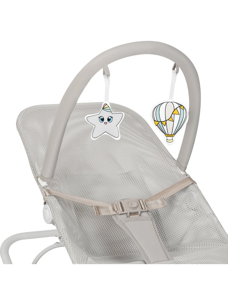Hamaca para bebé Lionelo Vinci – circulación de aire – ligera – 3 modos de balanceo – 4 melodías Gris - Kiabi