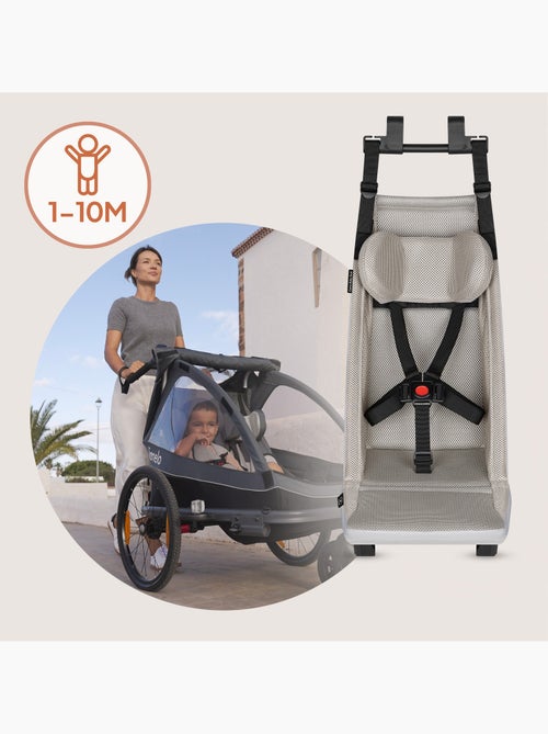 Hamaca para remolque de bicicleta LIONELO Cama– De 1 a 10 meses– Tapicería ventilada y reposacabezas - Kiabi