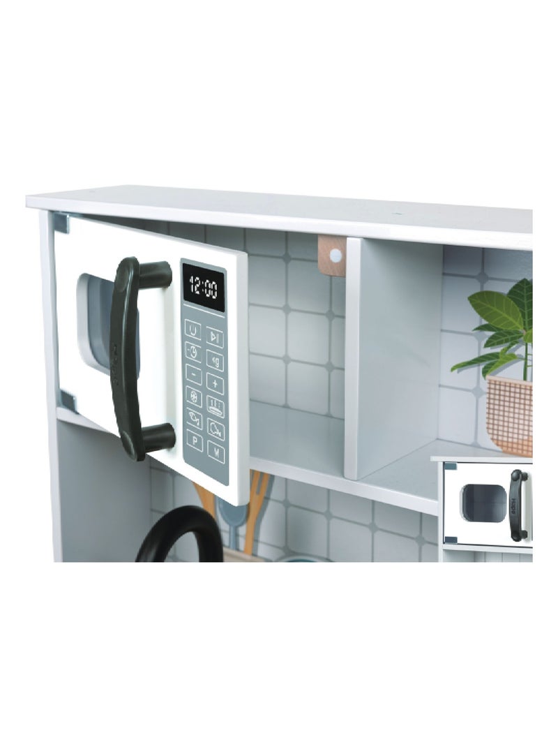 HAPE - Cocina infantil interactiva de madera - 60 x 91,8 x 30 cm - A partir de 3 años Gris - Kiabi
