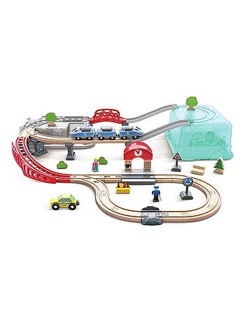 HAPE - Juego de tren urbano 2 en 1 - 84,2 x 75,6 x 19,1 cm - A partir de 3 años