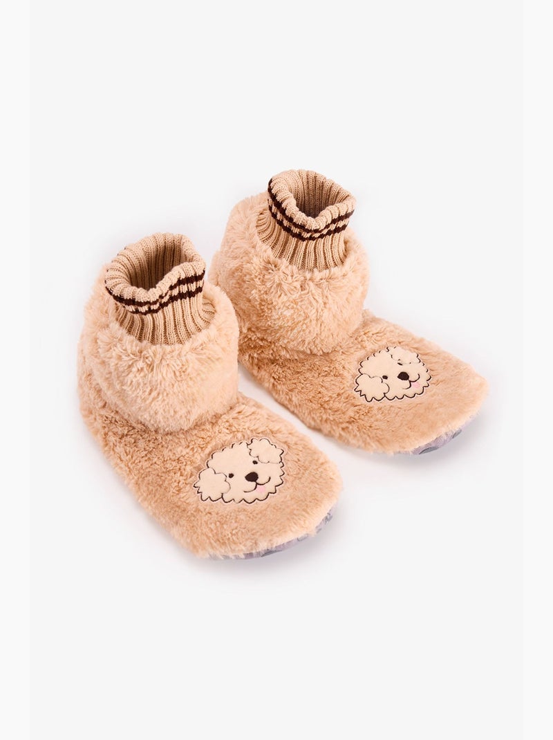 Happiness calcetines tipo zapatilla con estampado de perro penti Beige arcilla - Kiabi