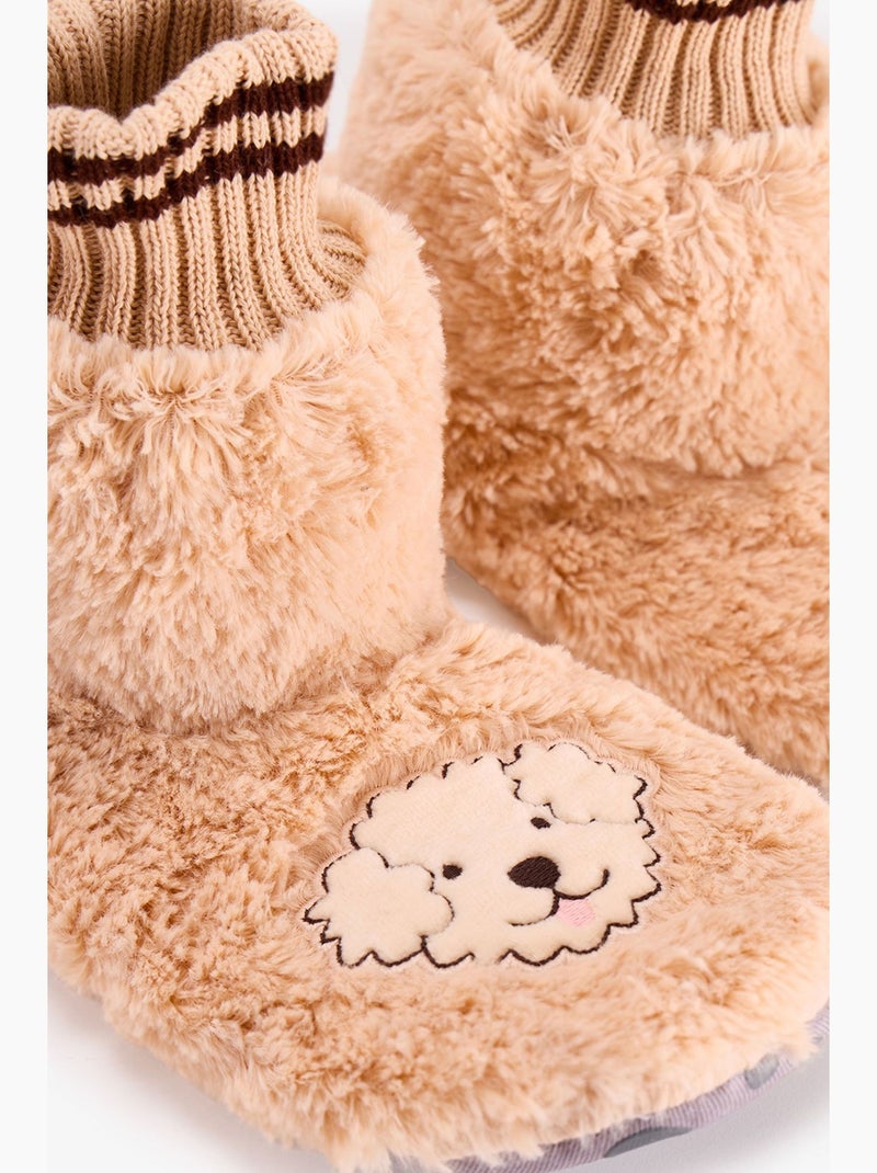 Happiness calcetines tipo zapatilla con estampado de perro penti Beige arcilla - Kiabi