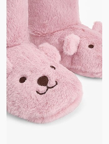 Happy bear zapatilla de casa con bordado de animal penti