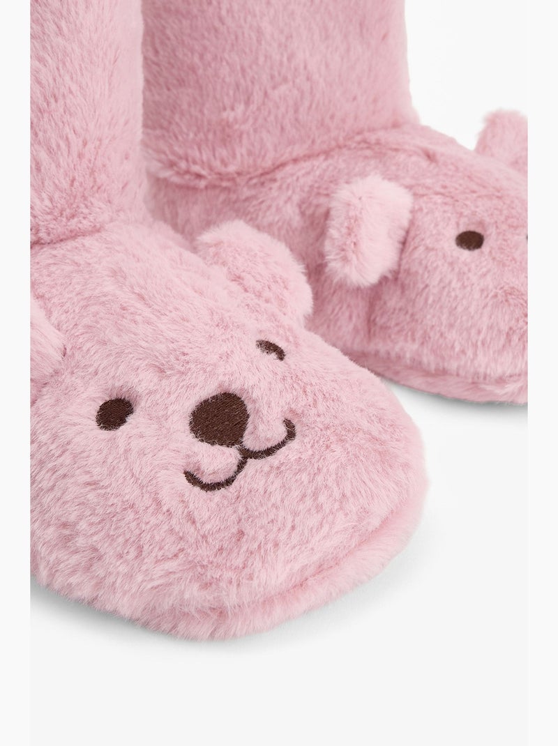 Happy bear zapatilla de casa con bordado de animal penti Rosa claro - Kiabi