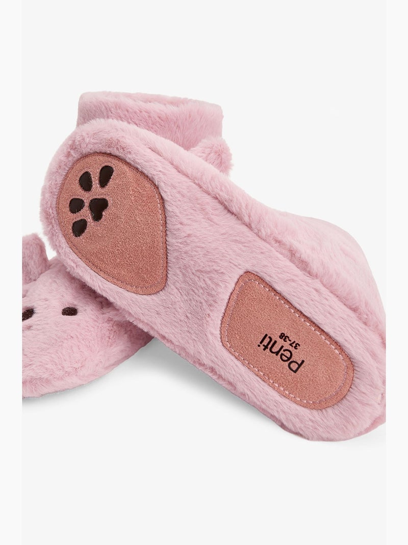 Happy bear zapatilla de casa con bordado de animal penti Rosa claro - Kiabi