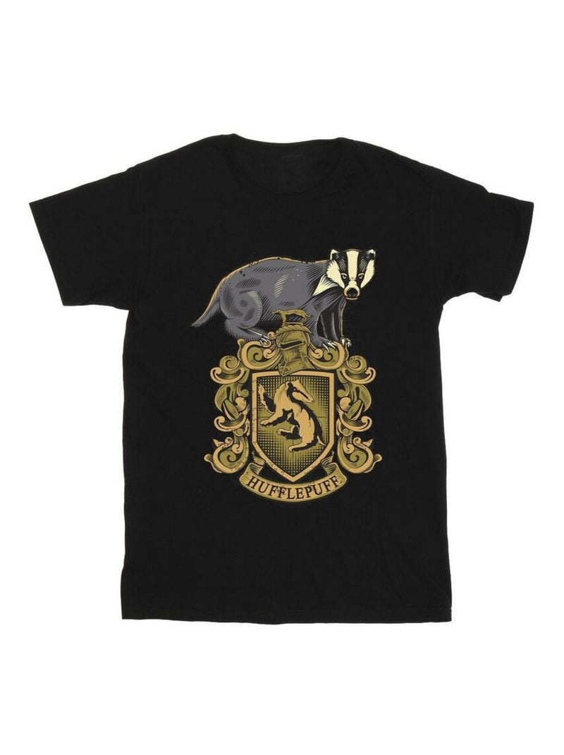 Harry Potter - Camiseta Hufflepuff Escudo para Hombre Negro - Kiabi