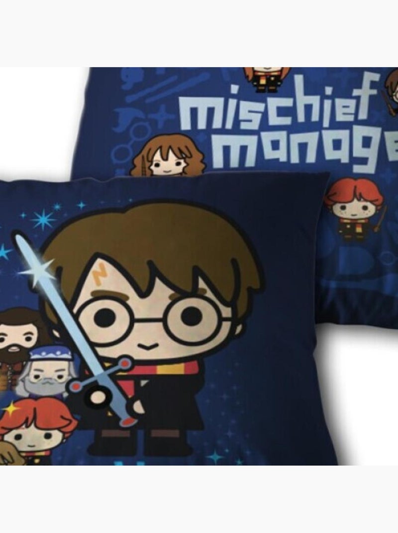 Harry Potter - Cojín de algodón infantil Chibi - 35x35 cm Azul - Kiabi