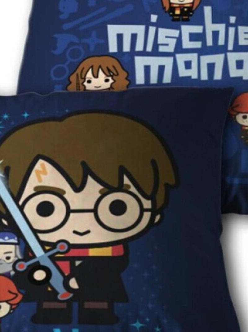 Harry Potter - Cojín de algodón infantil Chibi - 35x35 cm Azul - Kiabi