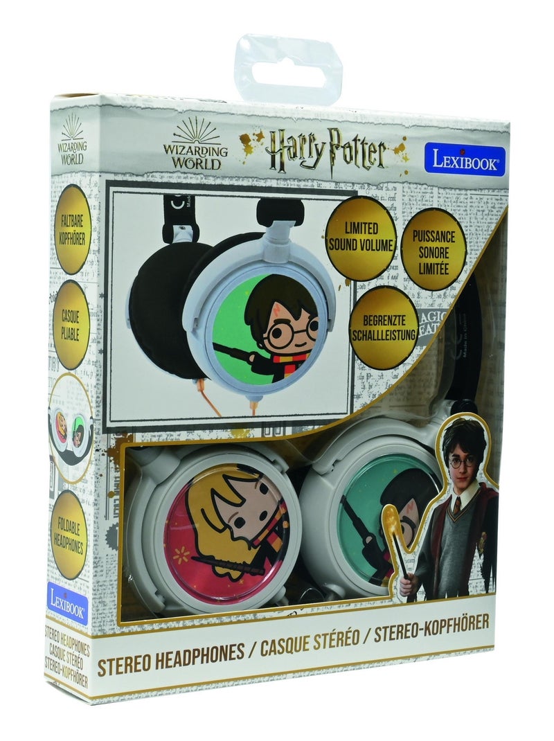 Harry Potter Auriculares est?reo plegables con cable y limitaci?n segura del volumen Blanco - Kiabi
