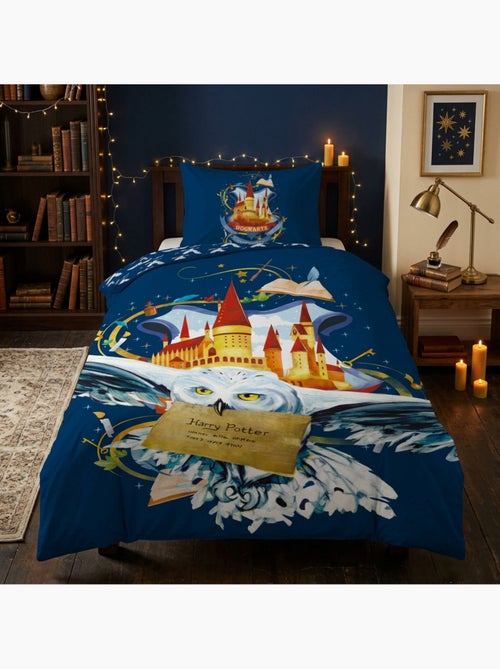 Harry potter hedwig funda nordica 140x200 cm + funda 63x63 azul - Kiabi