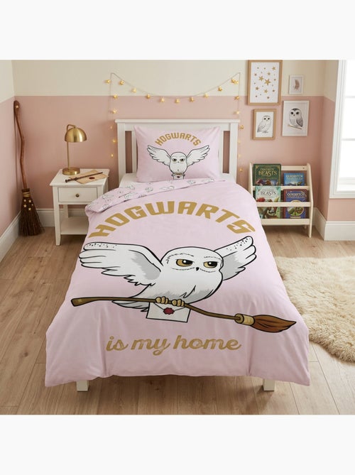 Harry potter hedwig funda nordica 140x200 cm + funda 63x63 rosa - Kiabi